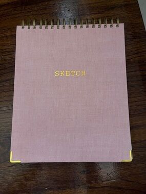 Pink Spiral Sketch Notebook with Gold Accents